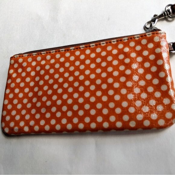 Fossil Polka Dot Wristlet Orange Key-per Wallet - Picture 4 of 10